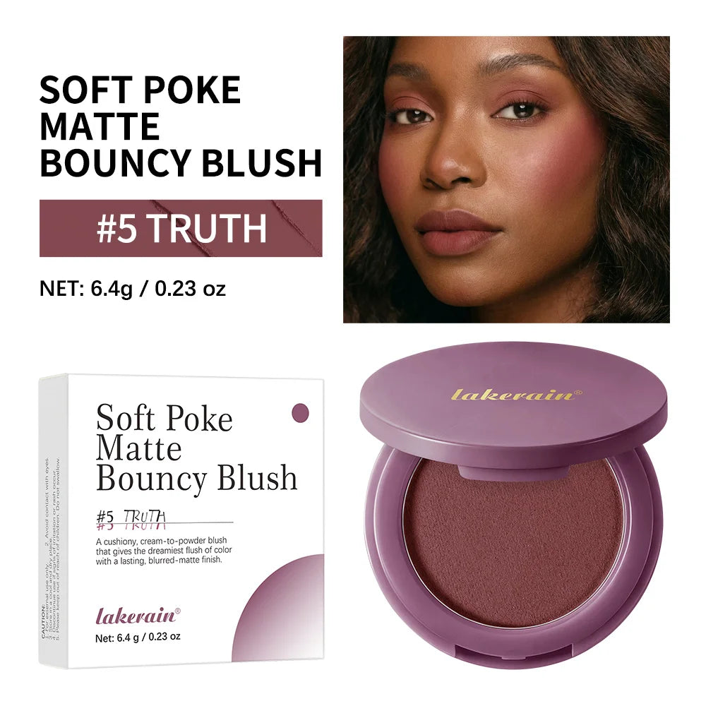 Soft Poke Matte Bouncy Blush Long-lasting Tint Velvety Matte Blush Moisturizer Lightweight Soft Pinch Liquid Blush Airy Cosmetic Peaceful Pleasures Health and Wellness 05 Truth