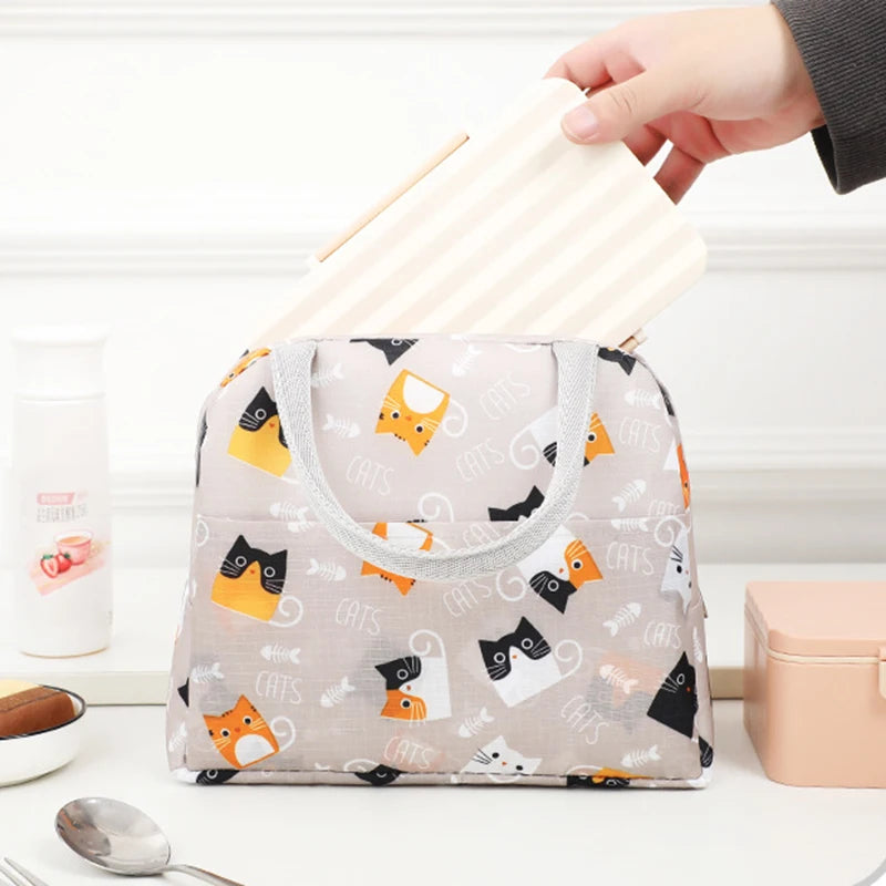 1PC Portable Lunch Bags Thermal Insulation Lunch Box Storage Bag Children's School Lunch Box Bag Picnic Storage Large Capacity Peaceful Pleasures Health and Wellness