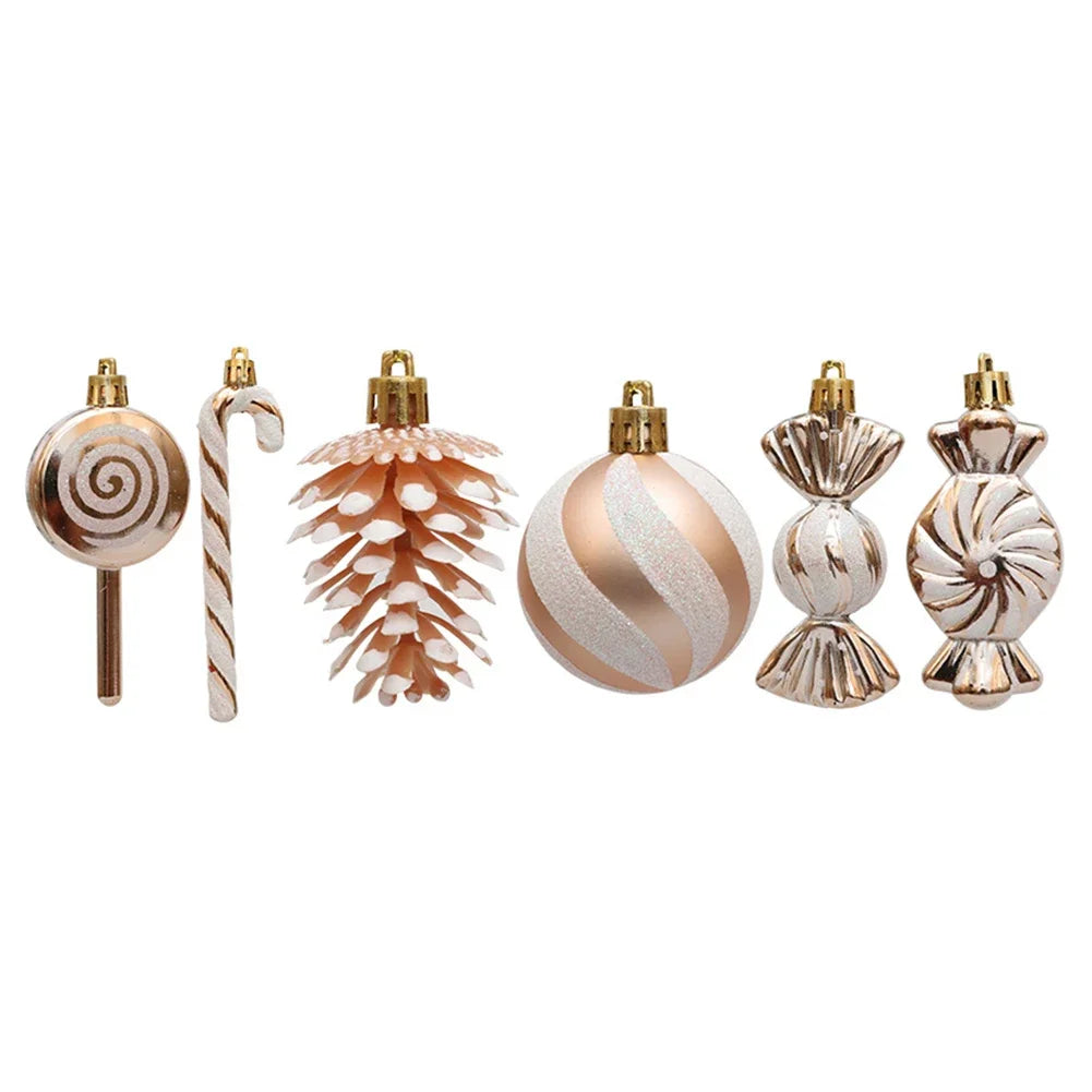 13-Piece Christmas Candy Ornaments Set with Ribbons