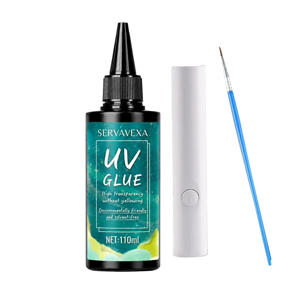 UV Resin Kit – Crystal Clear Fast-Cure Glue with UV Lamp & Brush