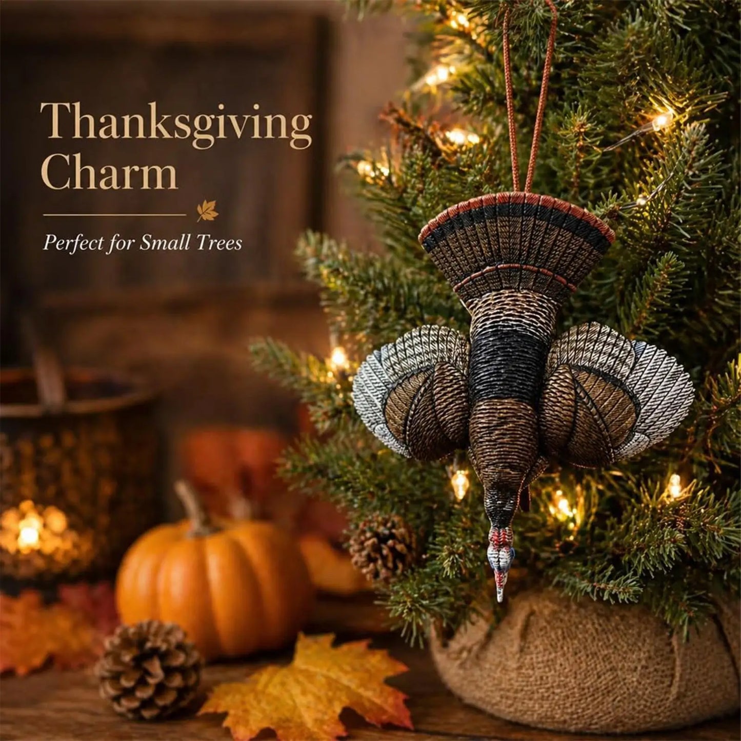 Ornaments for Tree Decorative Rustic Turkey Pendant Rustic Turkey Ornament for Fall Thanksgiving Outdoor Windowsills Yard Peaceful Pleasures Health and Wellness