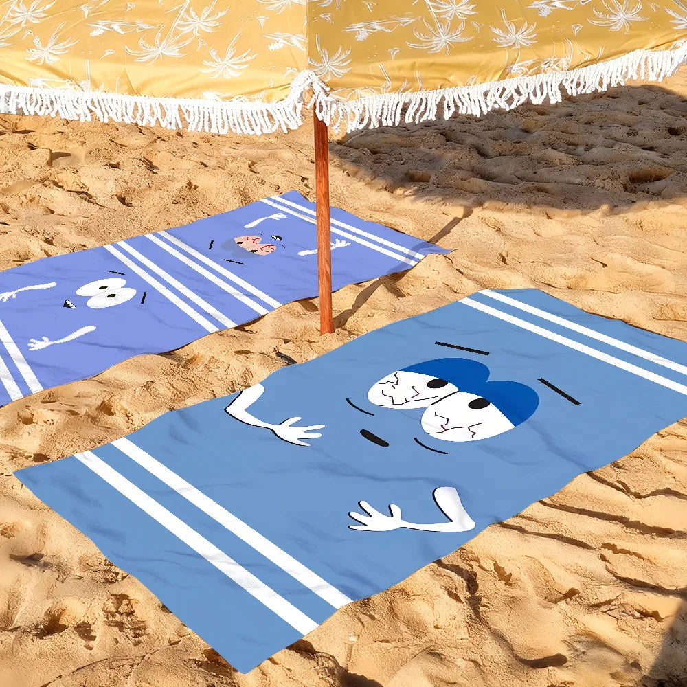 Cute Cartoon Beach Towel – Quick Dry, Soft, Large | Yoga & Swim