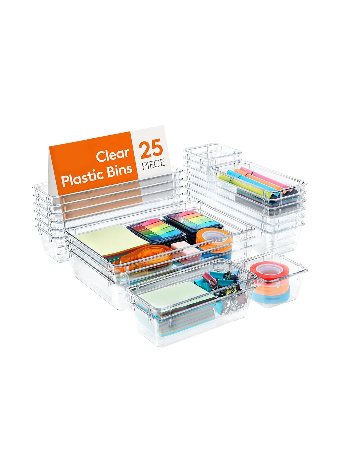 25-Piece Drawer Organizer Set – Clear Plastic Dividers Home Organization Peaceful Pleasures Health and Wellness