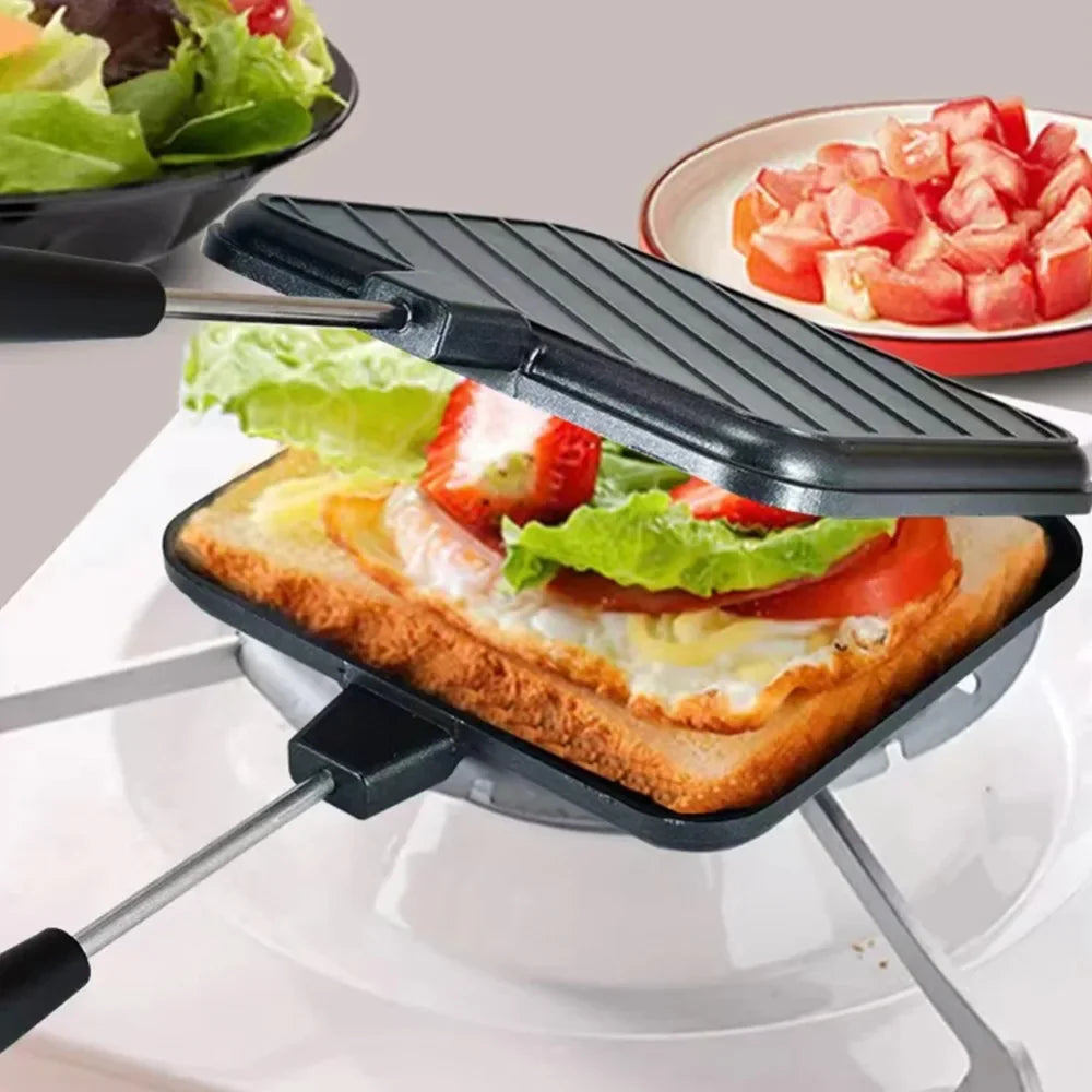 Double-Sided Non-Stick Sandwich Baking Pan – Aluminum Griddle for Pancakes, Omelets, Camping & BBQ