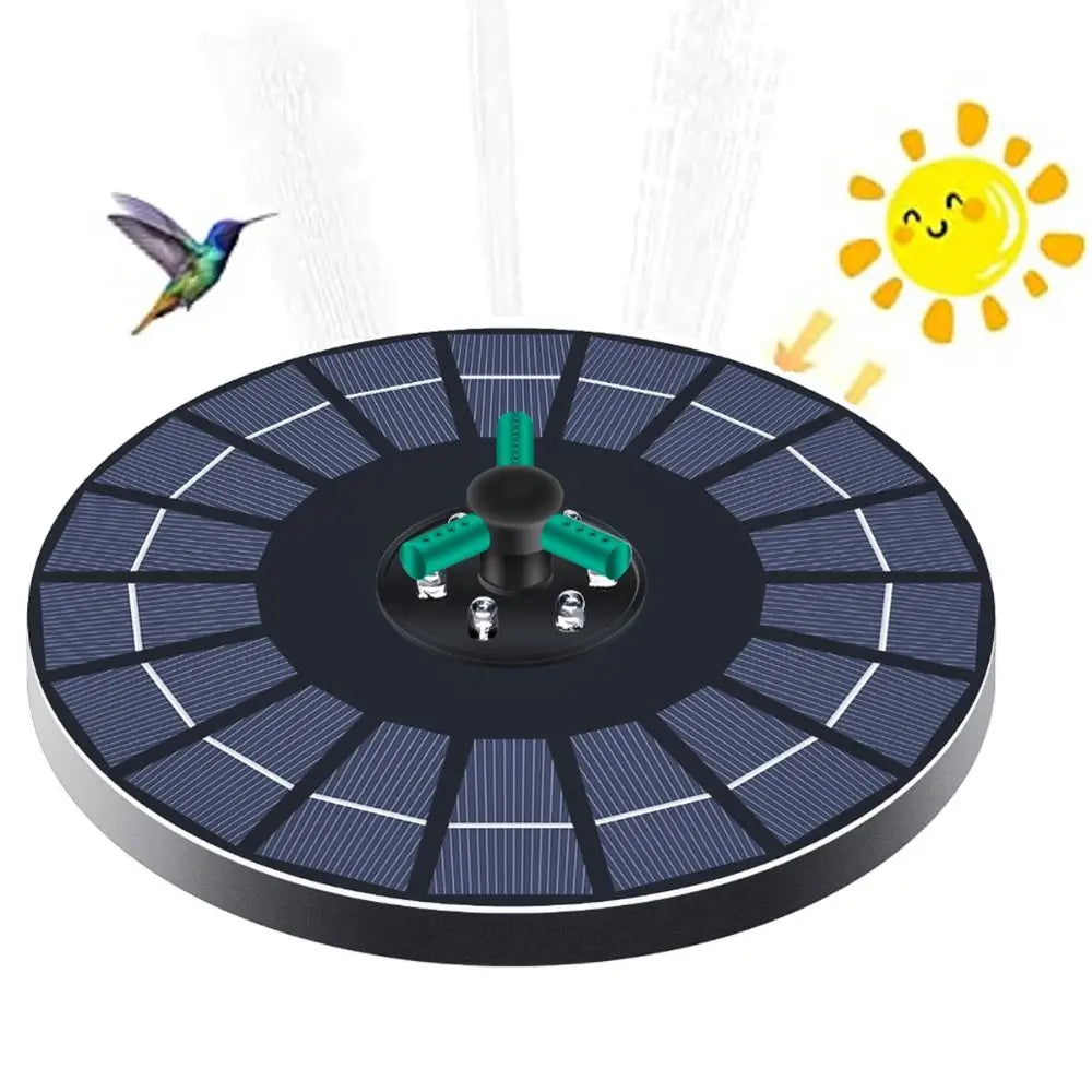 Solar Bird Bath Fountain with LED Lights & 6 Nozzles