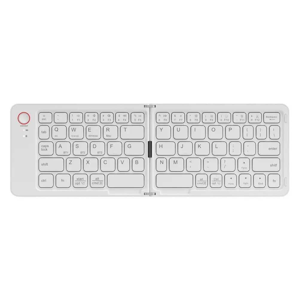 Lightweight Bluetooth Folding Keyboard Rechargeable Ultra-thin Wireless Notebook Keyboard Comfortable Colorful Peaceful Pleasures Health and Wellness white