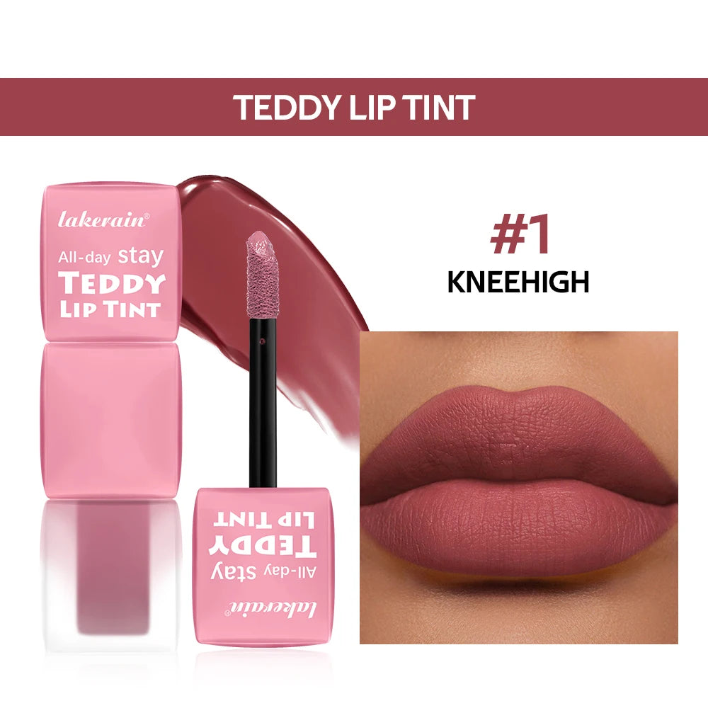Lip Stain Set Teddy Tint Lip Color Tear Lip Gloss Super Stay Long-Lasting Coloring 12H Matte Texture WaterproofLipstick Cosmeti Peaceful Pleasures Health and Wellness 1 Kneehigh