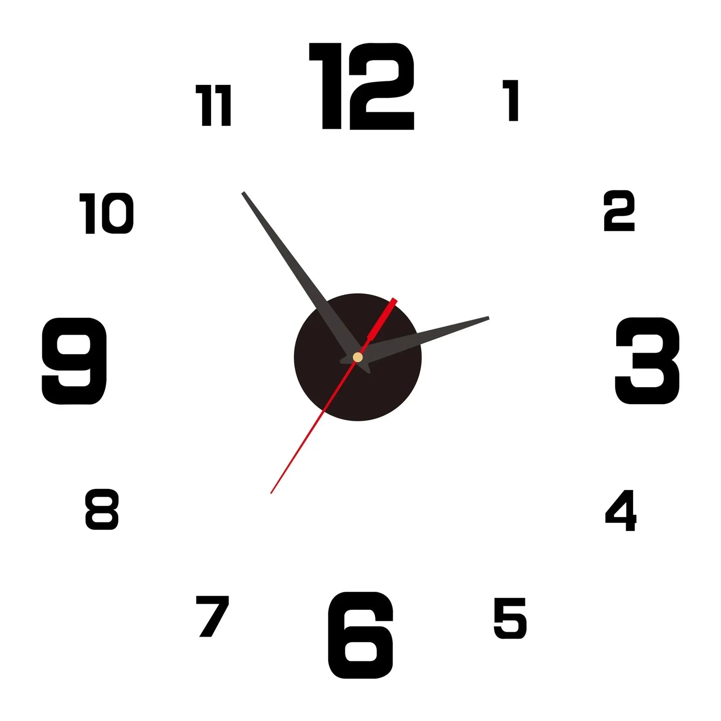3D DIY Mirror Wall Clock 40cm – Frameless Modern Acrylic Decor