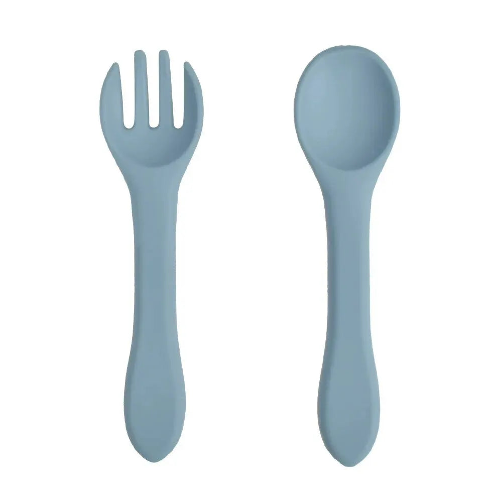 Silicone Baby Spoon & Fork Set | BPA-Free Toddler Flatware