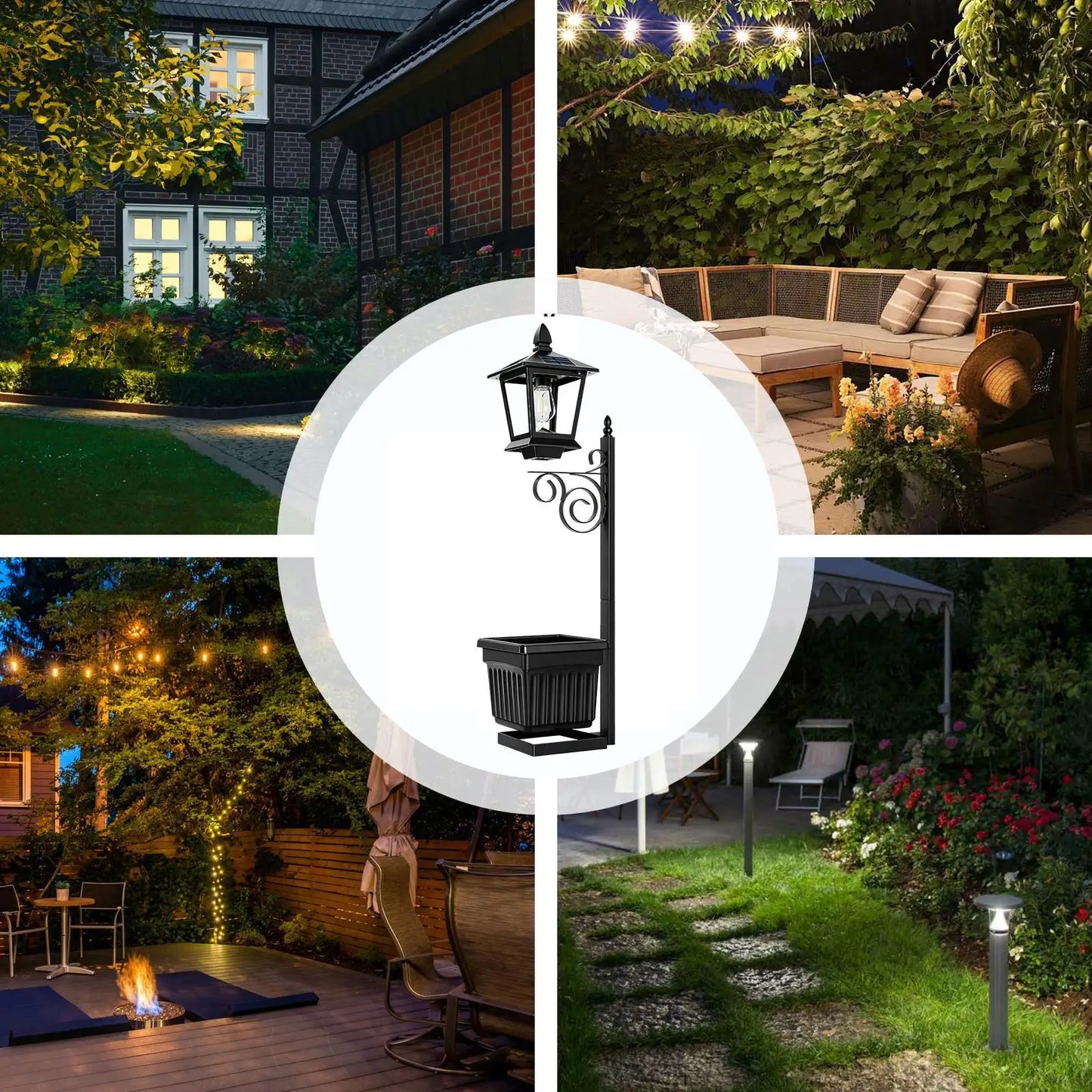 Solar Plant Pot Light 2-in-1 Outdoor Garden Floor Lamp Solar Garden Lamp Peaceful Pleasures Health and Wellness
