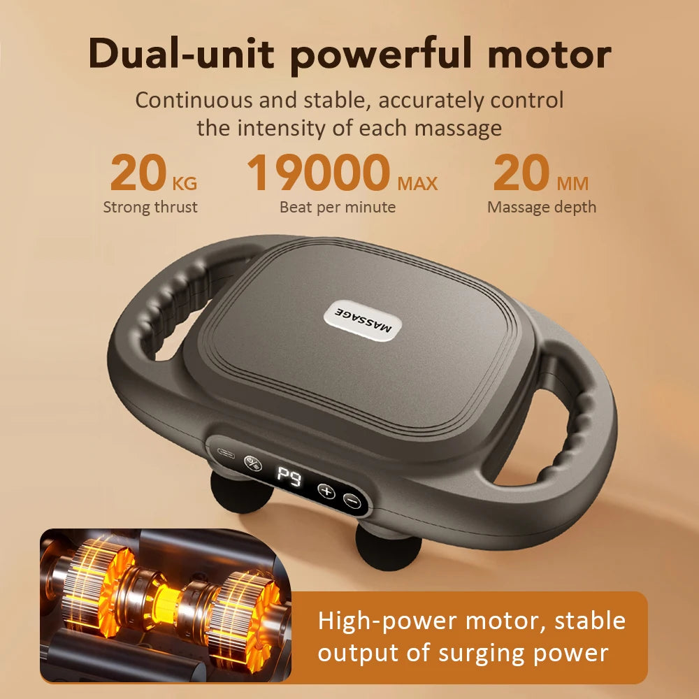 Six Heads Fascia Gun High Frequency Deep Tissue Vibration Muscle Relaxation Neck Waist Massage Professional Fitness Exercise Peaceful Pleasures Health and Wellness