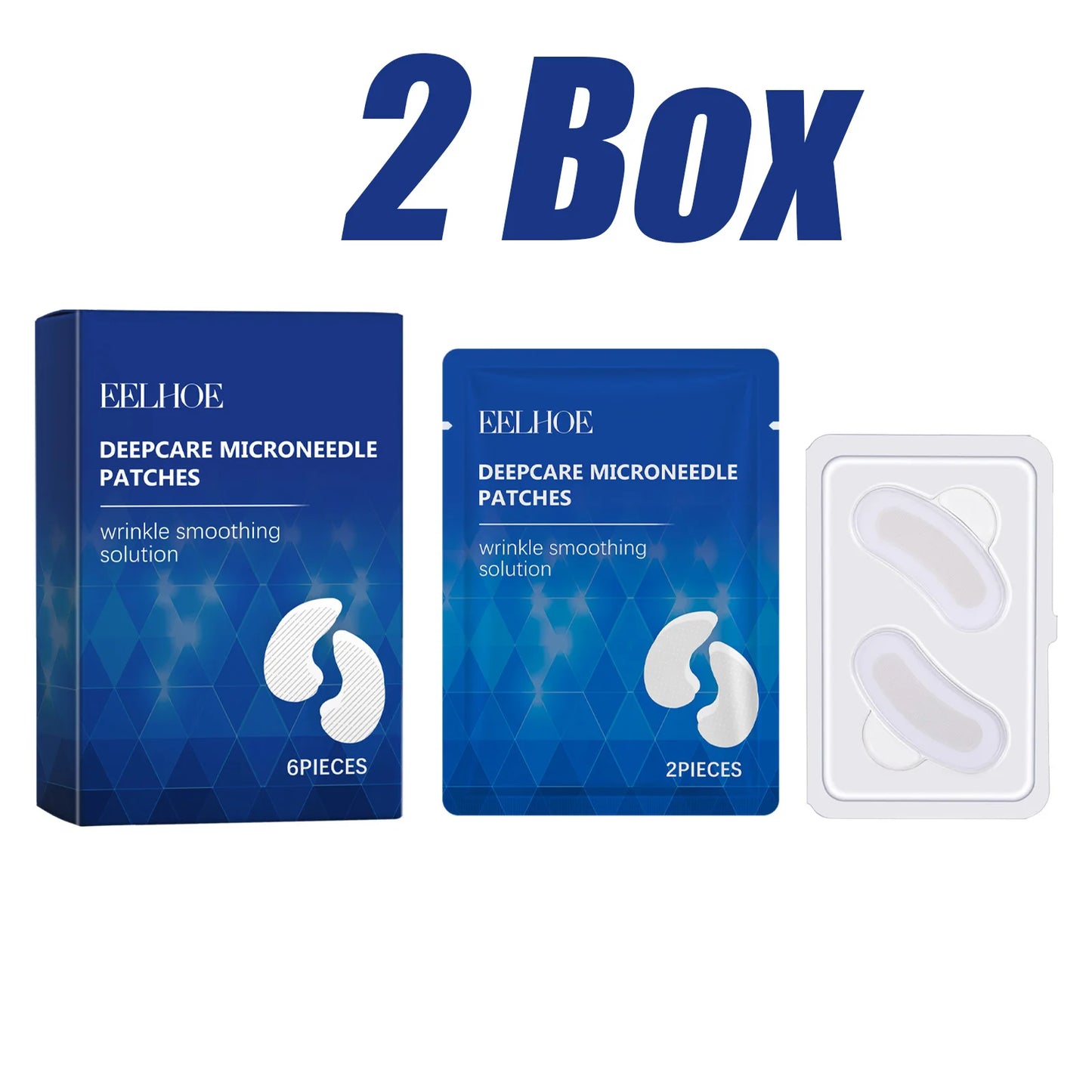 0.25mm Hyaluronic Acid Microneedle Patches Reduce Dark Circles Improve Eye Bags Puffiness Hydrating Anti-Aging Eye Care Peaceful Pleasures Health and Wellness 2 Boxed