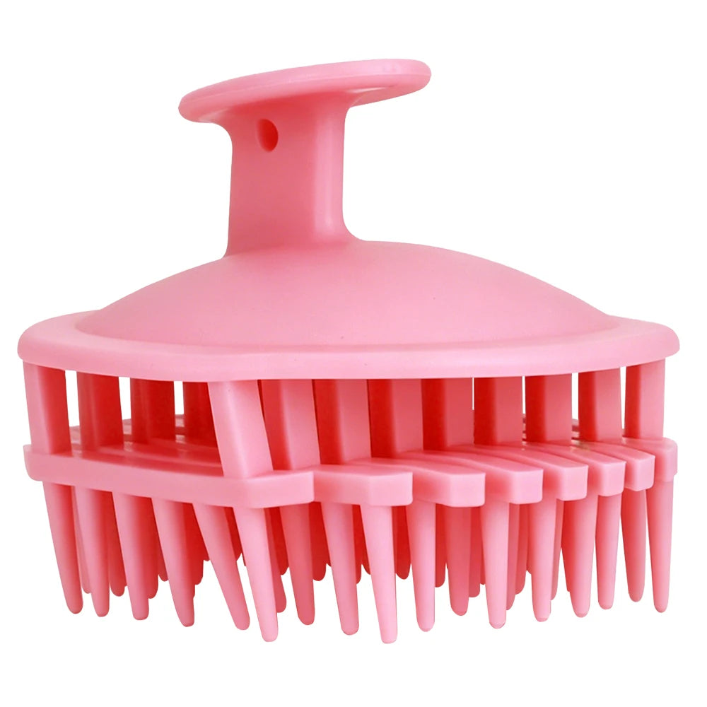 Ergonomic Handle Scalp Exfoliating Shampoo Brush, Multi-Color Hair Washing Scrub Massage Comb For Barber Salon Hair Care Peaceful Pleasures Health and Wellness pink