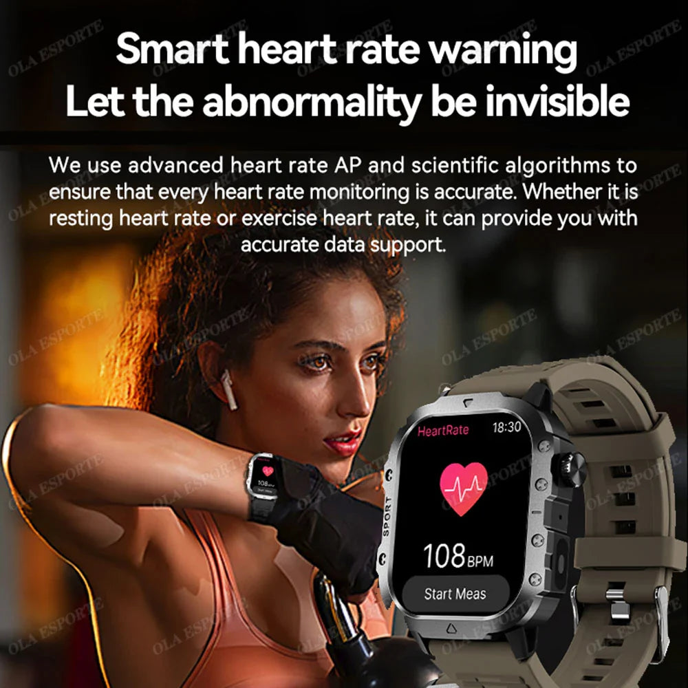 Ola Esporte 2.01" HD Smart Watch – Bluetooth & LED Flashlight