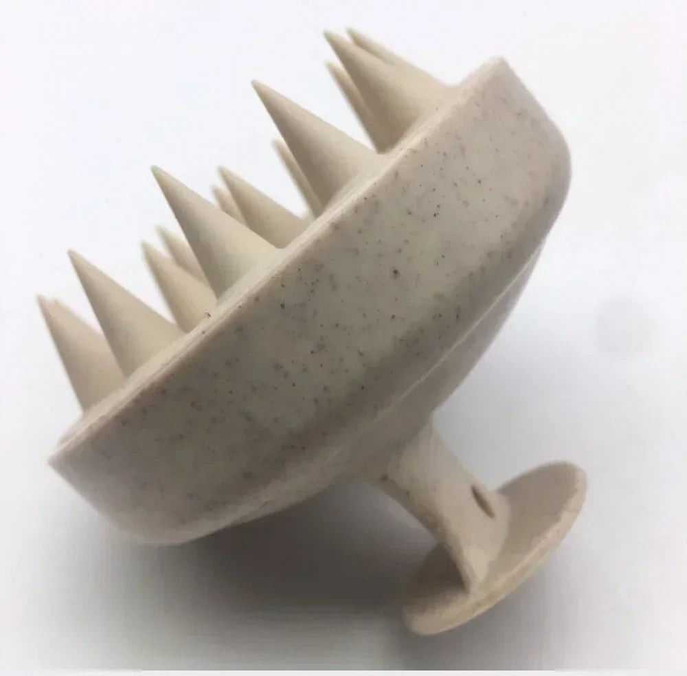 Silicone Shampoo Brush Head Scalp Massage Comb Clean The Scalp Thoroughly Body Massage Brush Bath Brush Salon Hairdressing Tool Peaceful Pleasures Health and Wellness Beige
