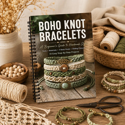 Boho Knot Bracelets Guide Handmade Bracelet Making Book Beginner Peaceful Pleasures Health and Wellness