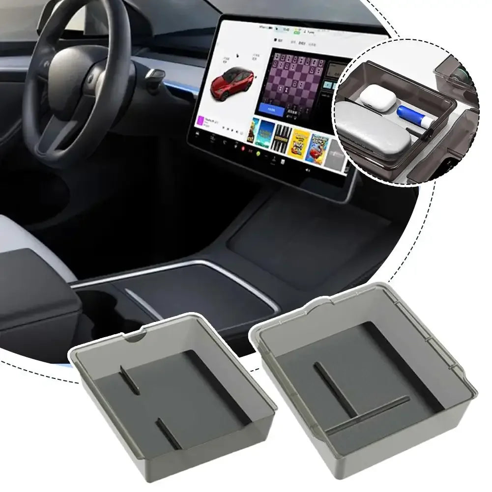 ABS Armrest Box Storage Silicone Mat Center Console Organizer For Tesla Model YL Juniper Console Organizer Box Accessories Peaceful Pleasures Health and Wellness