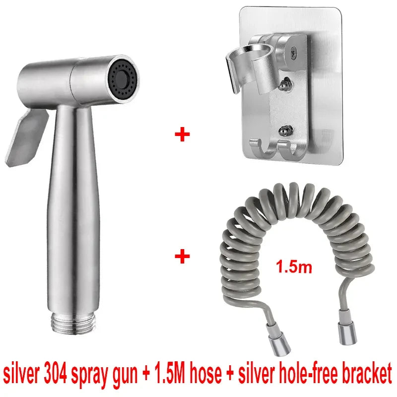 Handheld Bidet Sprayer – 304 Stainless Steel Toilet Spray Gun