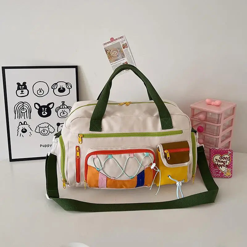 Large Color Block Tote Bag – Women's Fashion Shopper Handbag