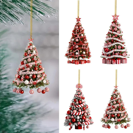 2D Acrylic Christmas Tree Ornament Pendant | 2025 Xmas Decor Christmas Tree Ornament Oasis Select