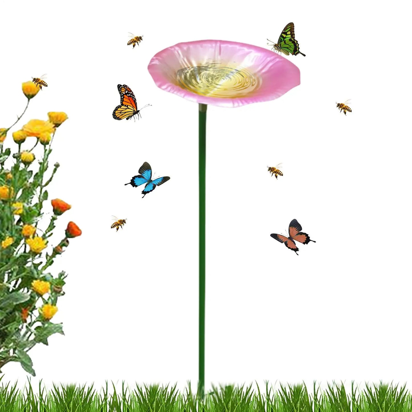 Metal Pedestal Bird Bath & Feeder Station | Garden, Patio & Yard