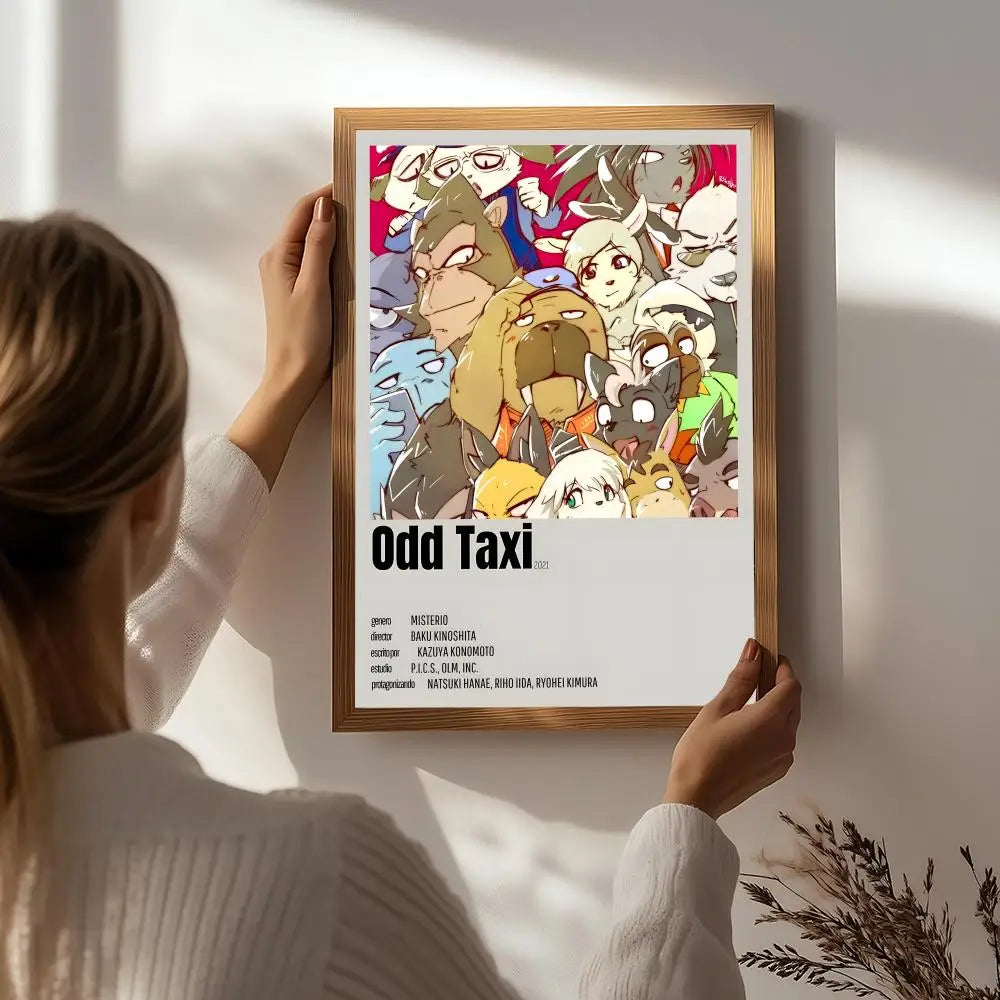 Anime O-Odd Taxi Poster HD Self Adhesive Waterproof Wall Art Ideal for Home Office Dorm Bedroom Great Gift Peaceful Pleasures Health and Wellness White7 50X70cmNoframe