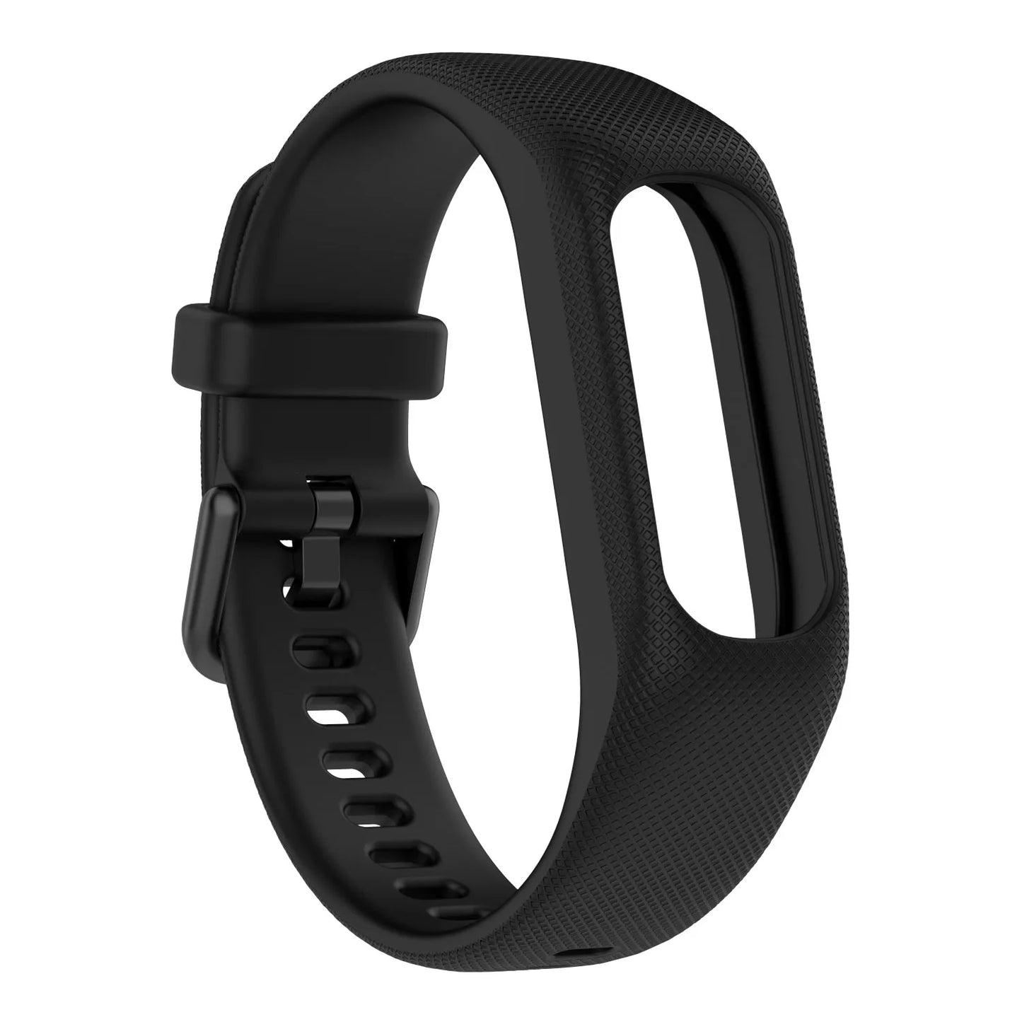 Waterproof Sweat-Proof Strap For Garmin Vivosmart 5 Bracelet Integrated Strap Color Silicone Texture Replacement Wristband Peaceful Pleasures Health and Wellness black