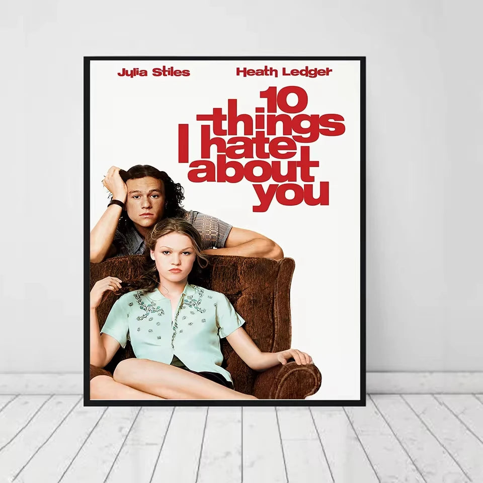 Movie Poster Canvas Painting 10 Things I Hate about You Classic 90's Vintage Wall Film Art Print Picture Living Room Home Decor Peaceful Pleasures Health and Wellness