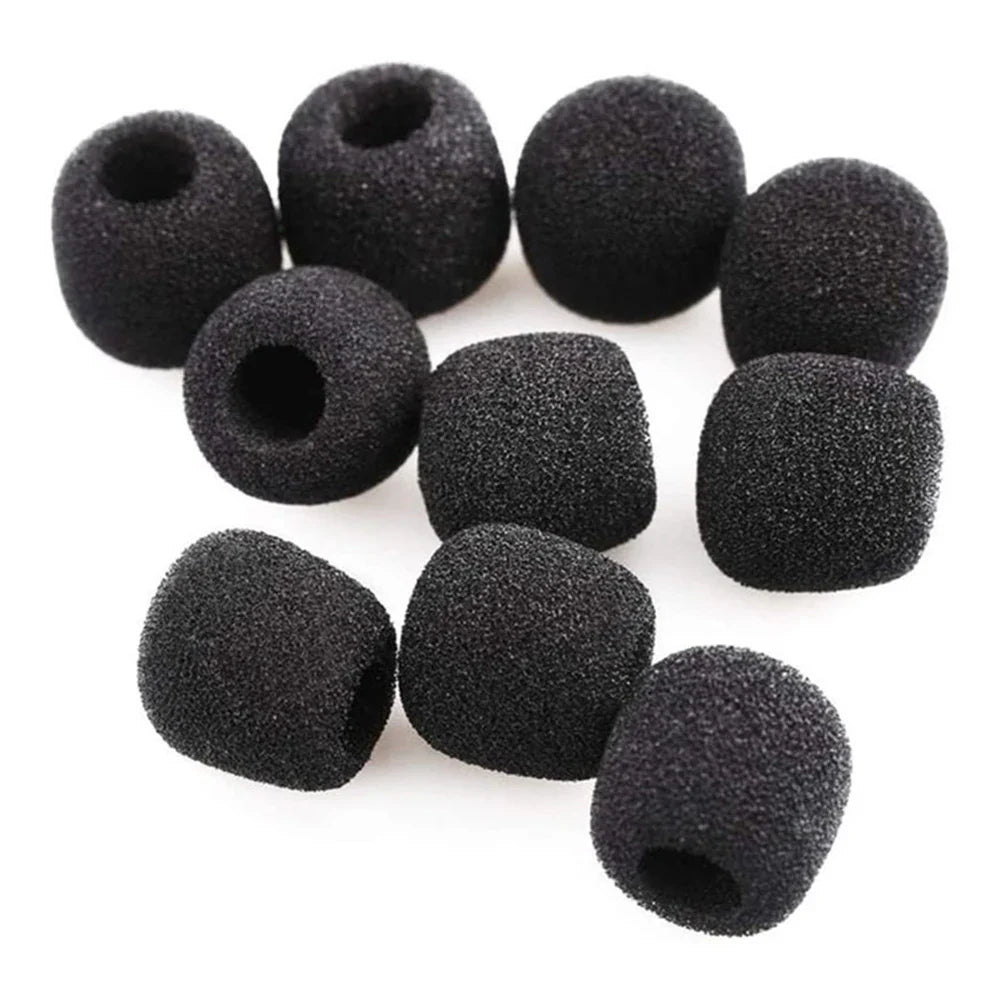 10-Pack Foam Mic Windscreen Covers for Headset & Meeting Mics