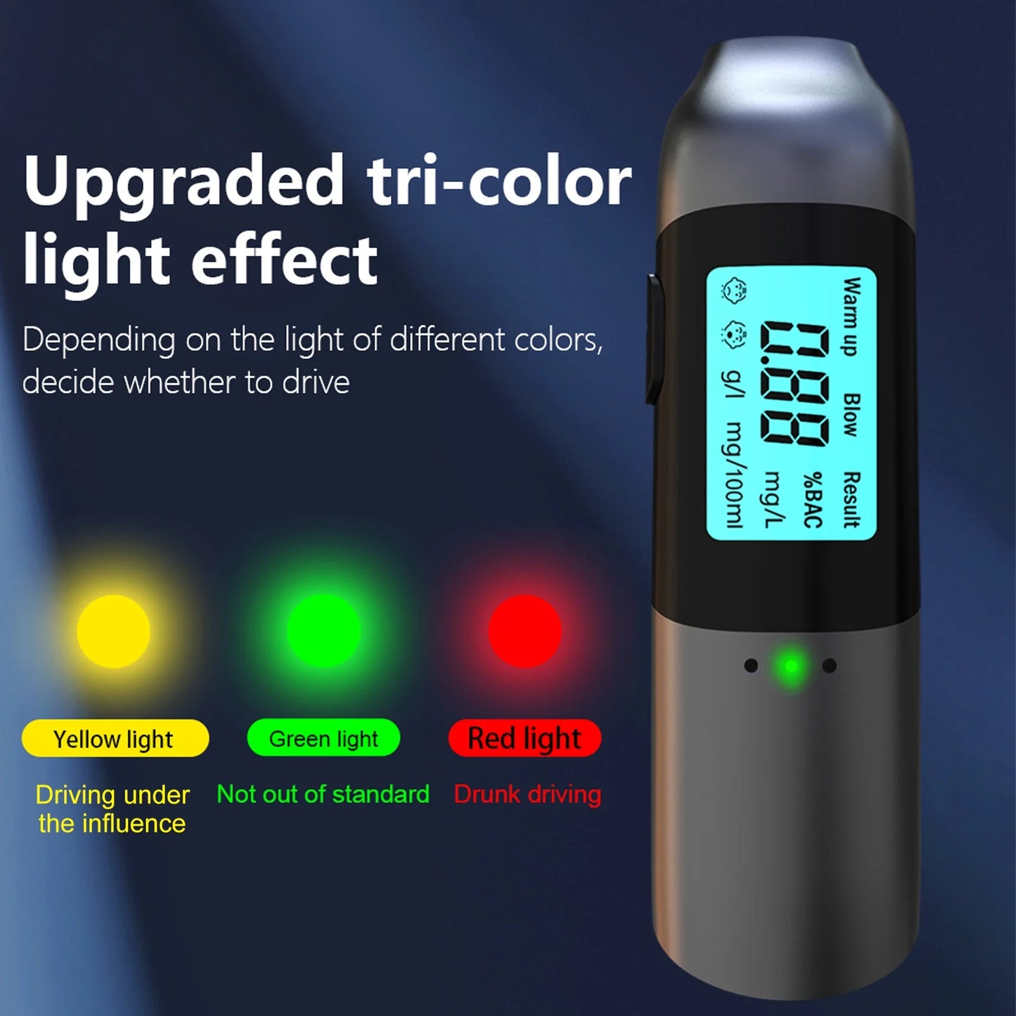 Contactless Breathalyzer Portable Rechargeable Breath Analyzer LED