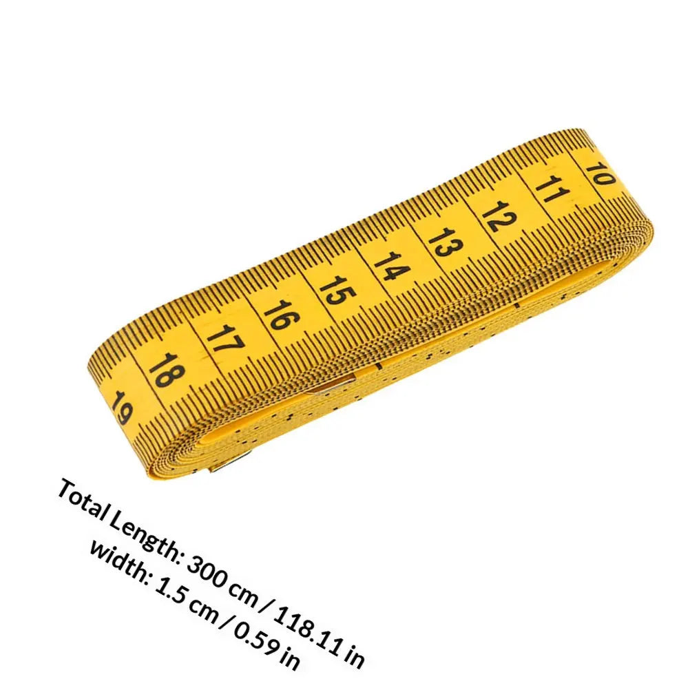 2Pcs Flexible Tape Measure Dual-Sided Soft Portable Tape Measure Body Waistline Sewing Hip Line Measurement Yellow Peaceful Pleasures Health and Wellness