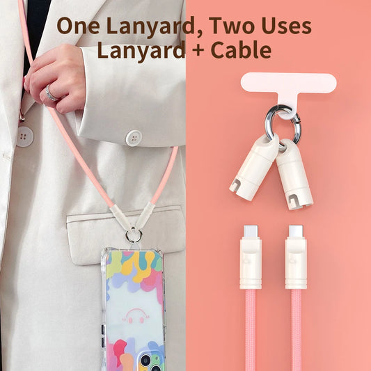 2-in-1 Phone Lanyard & 100W USB-C Fast Charging Cable 1.2M USB-C Charging Cable Peaceful Pleasures Health and Wellness