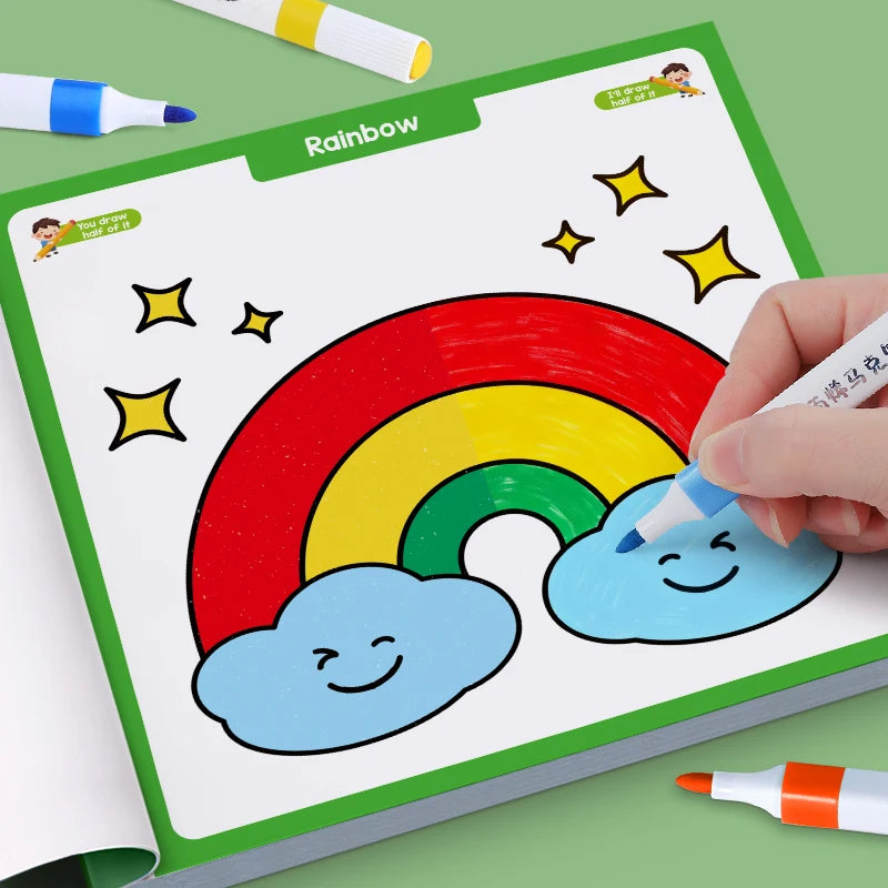 Children Coloring Book Cartoon Pattern Pen Writing Control Practice
