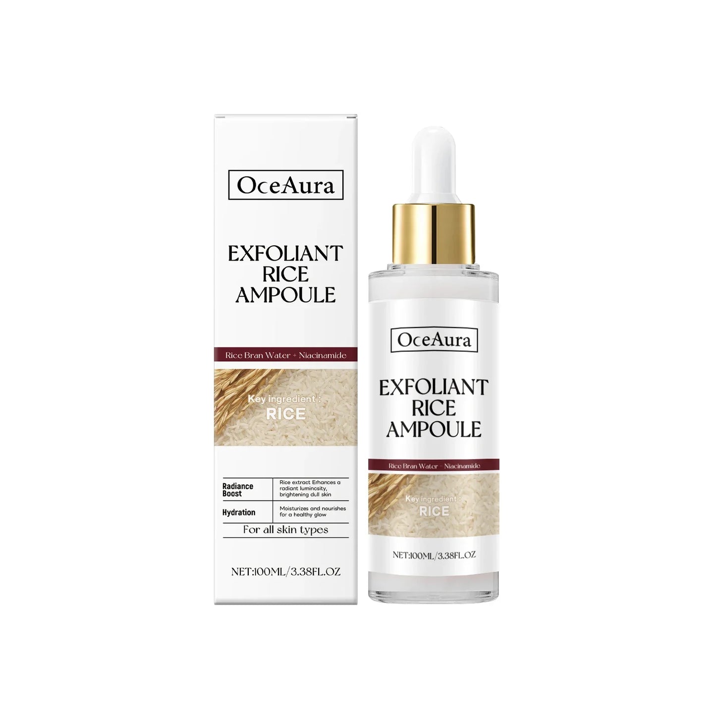 OceAura Rice Exfoliating Essence – Dead Skin & Brightening 100ml