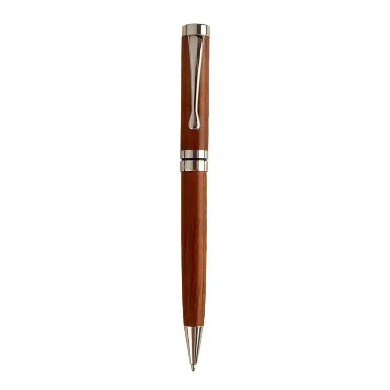 Premium Metal & Sandalwood Rotating Ballpoint Pen + Gift Case