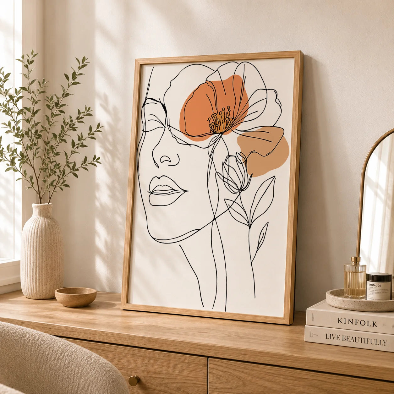 Abstract Minimalist Line Art Woman Canvas Print | Wall Decor Canvas Wall Art Print Peaceful Pleasures Health and Wellness