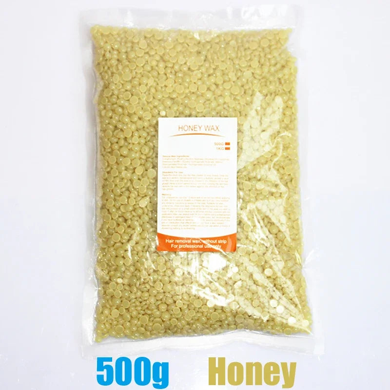 500g/400g/200g/50g Hard Wax Beans For Hair Removal Body Wax Heater Kit Waxing Wax Beans For Hair Removal Wax Heater Kit Peaceful Pleasures Health and Wellness 500g-Honey