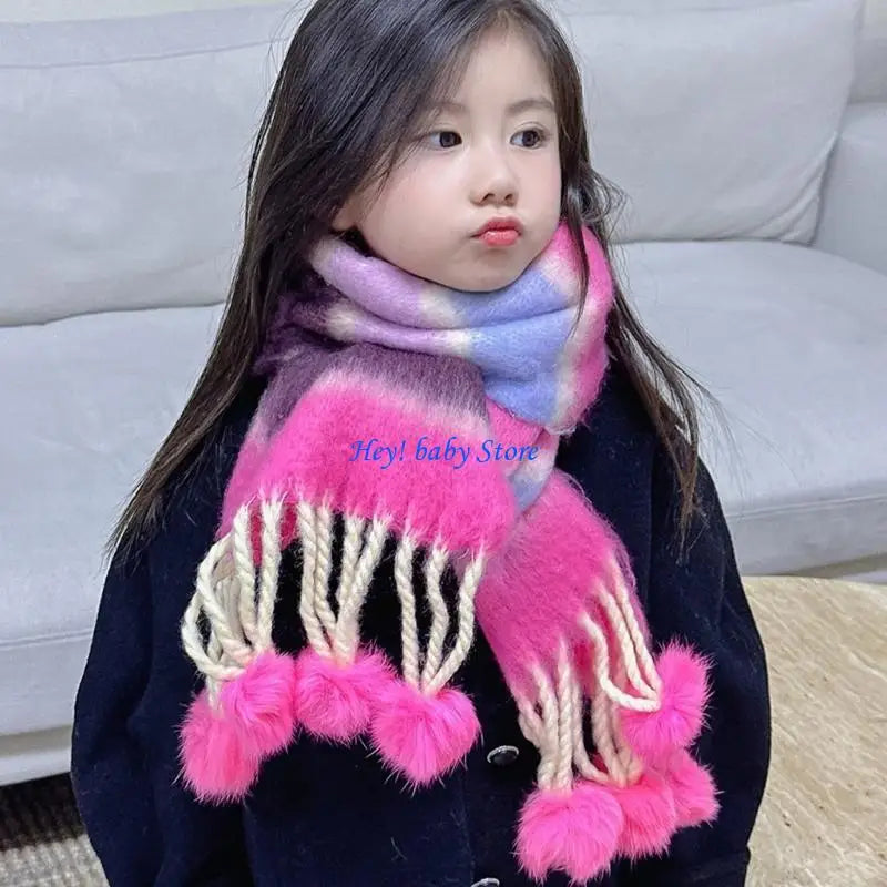 Kids Rainbow Knit Scarf | Soft Neck Warmer Ages 3–12