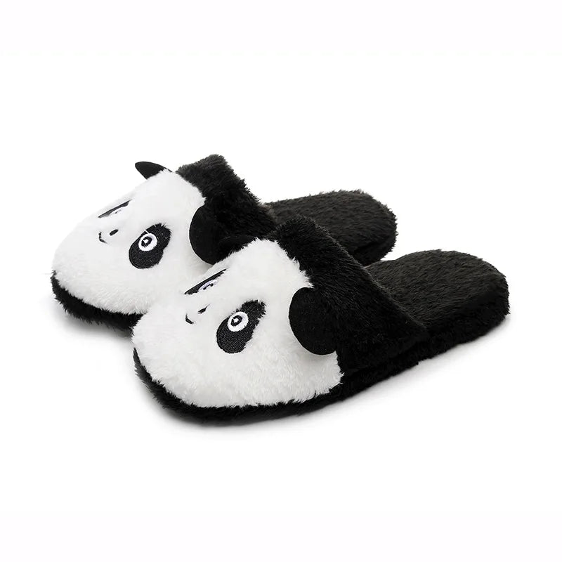 Women's Panda Plush House Slippers | Non-Slip Fleece Winter
