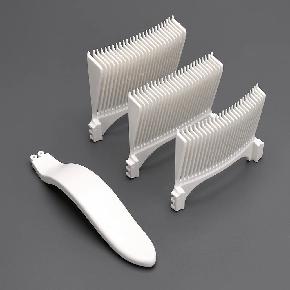 3 Size Barbershop Long Handle Hair Cutting Clipper Comb Barber Curved Positioning Flat Top Comb Salon Supplies Men Styling Tools Peaceful Pleasures Health and Wellness white