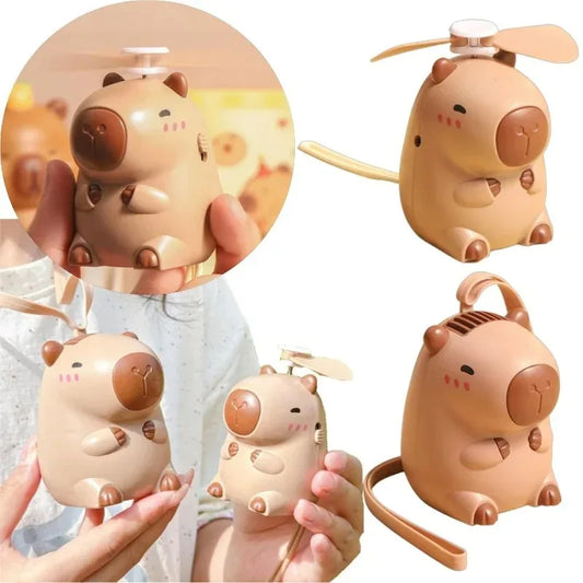 Capybara Mini USB Rechargeable Portable Fan – Kids Summer Gift Portable Mini Fan Peaceful Pleasures Health and Wellness