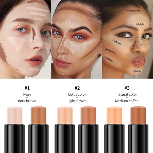 YANQINA 2-in-1 Contour & Highlight Stick | V-Face Sculpting Contour Highlight Stick Oasis Select