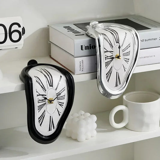 2024 New Novel Surreal Melting Distorted Wall Clocks Surrealist Salvador Dali Style Wall Watch Decoration Gift Home Garden Peaceful Pleasures Health and Wellness