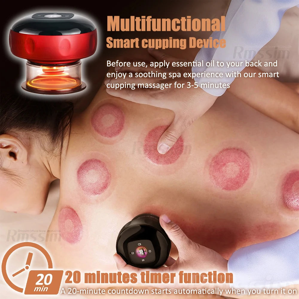 Heating Intelligent Vacuum Cupping Massager - Gua Sha Cupping Massager for Back Neck Arm Body Peaceful Pleasures Health and Wellness