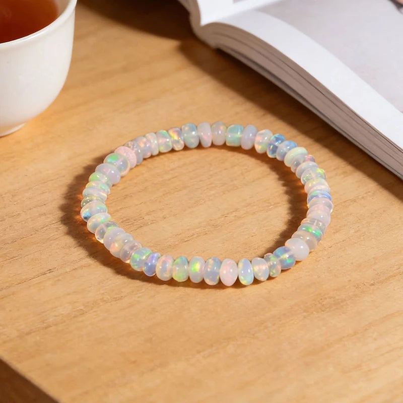 Elegant Opal Stretch Bracelet | Natural Gemstone Gift for Women