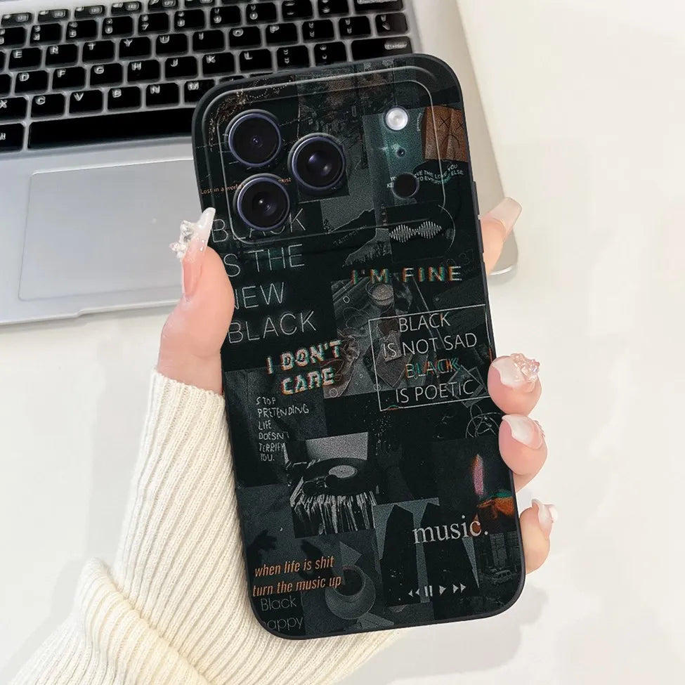 iPhone 17 Pro Silicone Case | Cute Kawaii Floral Painted Cover
