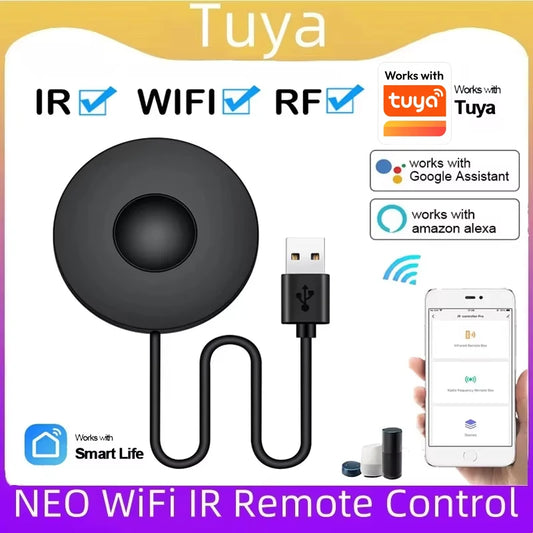 NEO Tuya Smart RF IR Remote Control WiFi Smart Home Infrared Controller for Air Conditioner ALL TV Work with Alexa Google Home Peaceful Pleasures Health and Wellness