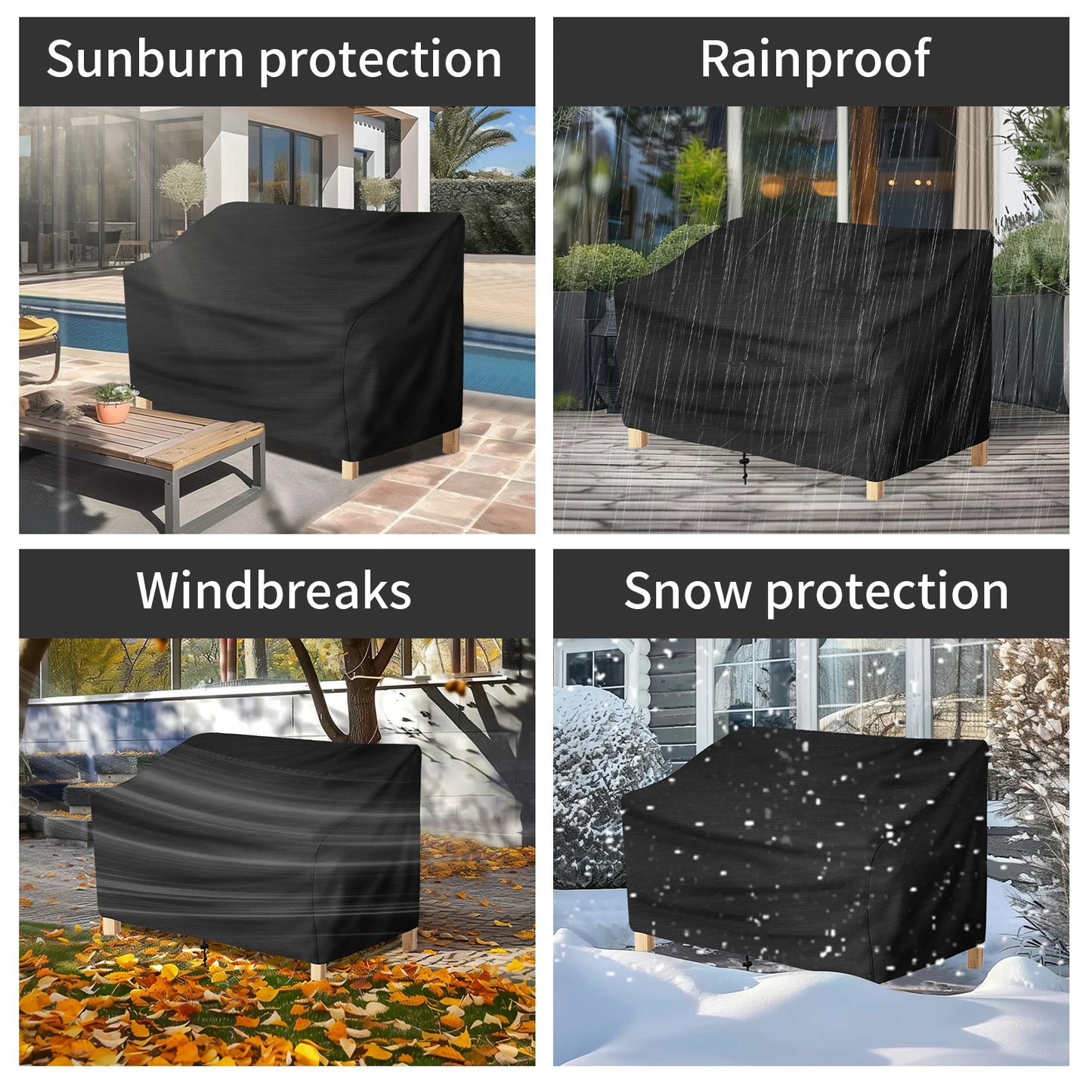 1pc Patio Chair Cover Waterproof Outdoor Garden Furniture Protect Universal Lounge Deep Seat Cover Easy-Fitting UV Resistant Peaceful Pleasures Health and Wellness