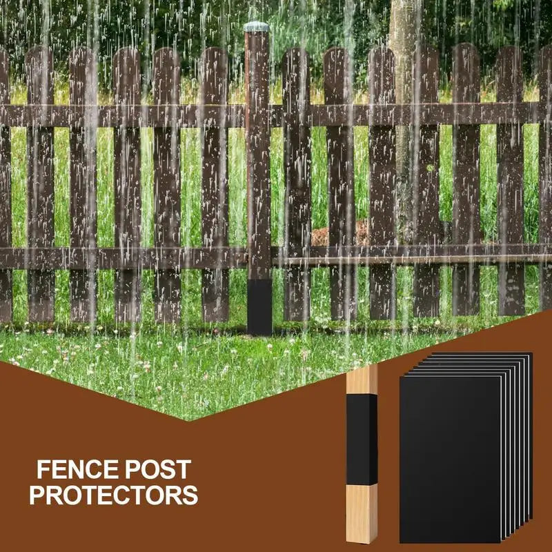 Fence Post Protectors 8-Pack | Waterproof Self-Adhesive PVC Wrap Fence Post Protector Peaceful Pleasures Health and Wellness