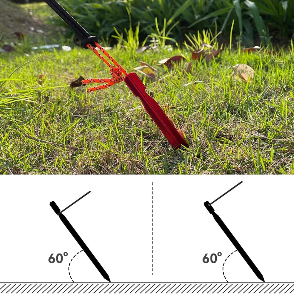 6Pcs 23cm Aluminum Alloy Tent Pegs Tent Nail Yard Canopy Garden Stakes Ground Camping Hiking Tent Accessories for Canopy Fixing Peaceful Pleasures Health and Wellness